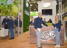 The Sun World booth had their latest table grape varieties on display with many visitors stopping by to taste grarpes. David Marguleas and Dane Joubert say they were very busy throughout the show.